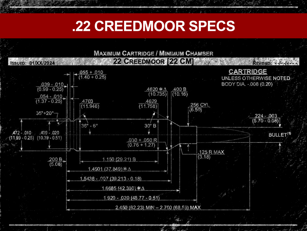 diagram of the 22 creedmoor specs a diagram of the 22 creedmoor specs