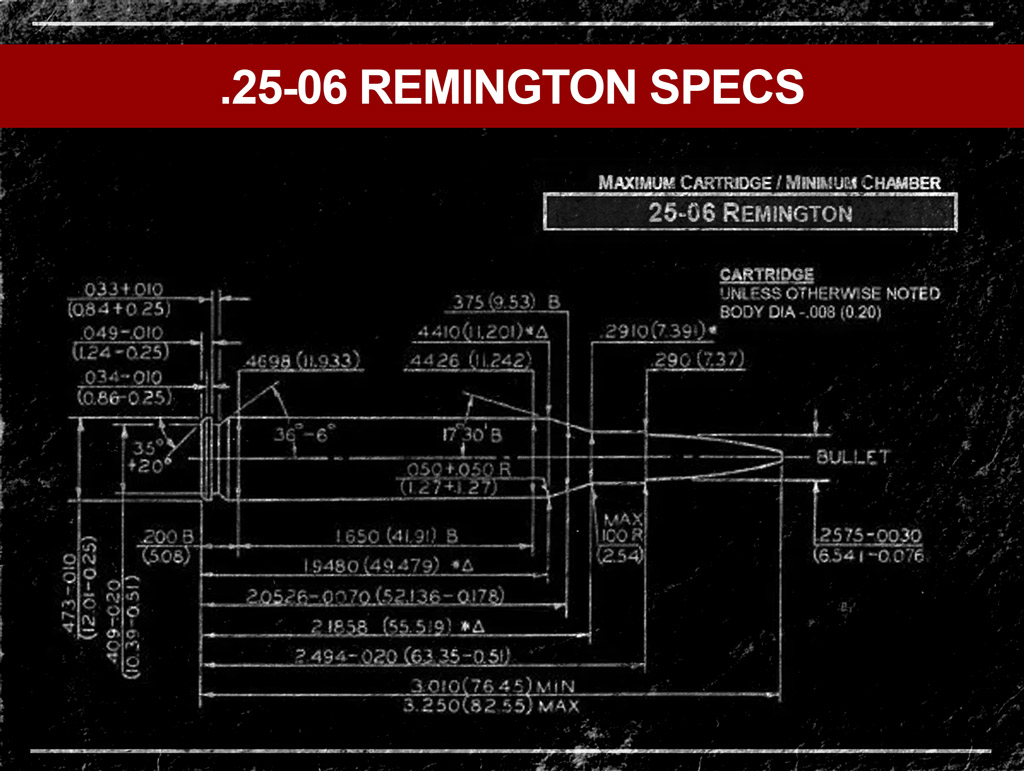 diagram of the 25-06 rem cartridge specs a diagram of the 25-06 rem cartridge specs