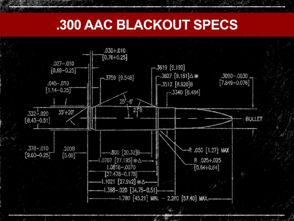 a diagram of the 300 BLK cartridge specs