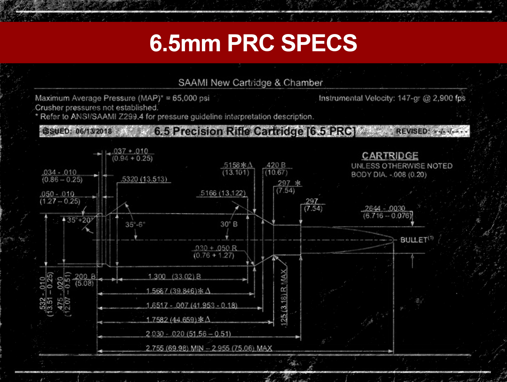 6.5 PRC Dimensions a photo of 6.5 PRC Dimensions