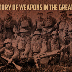 photo of world war one soldiers holding weapons used in the great war