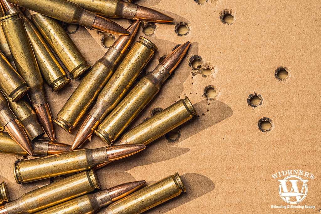 a photo of centerfire ammunition on a target