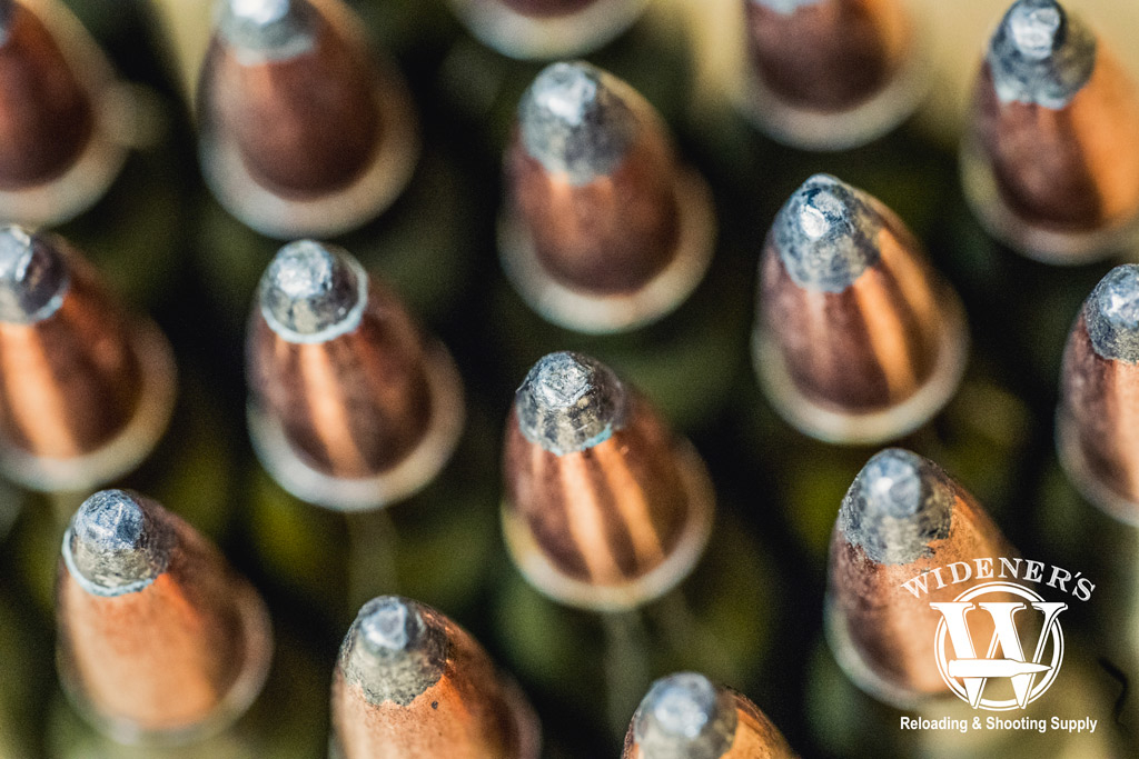 a macro photo of the tips of soft point 7.62x39 bullets