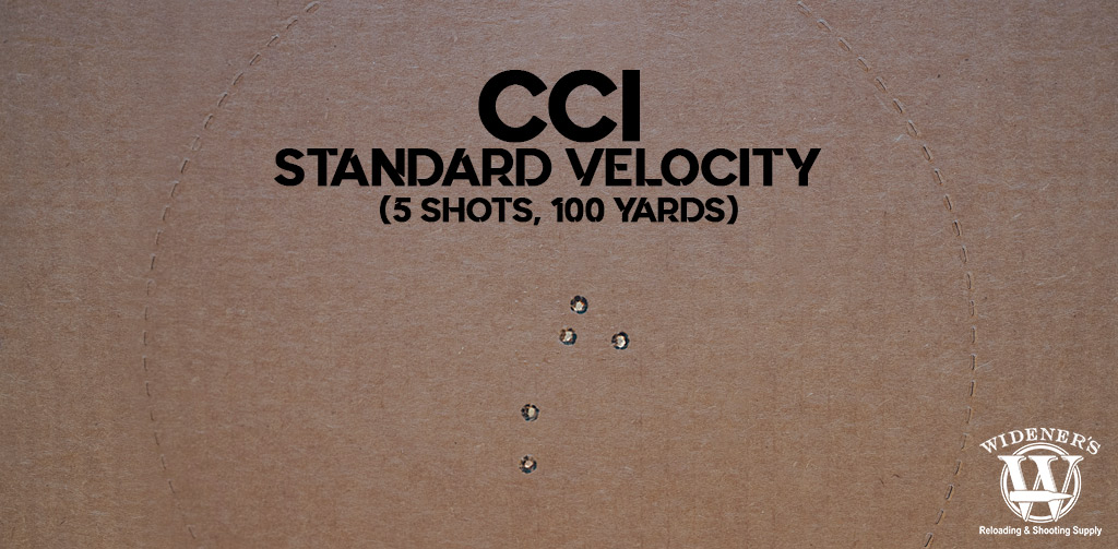 a target shot with CCI Standard Velocity at 100 yards