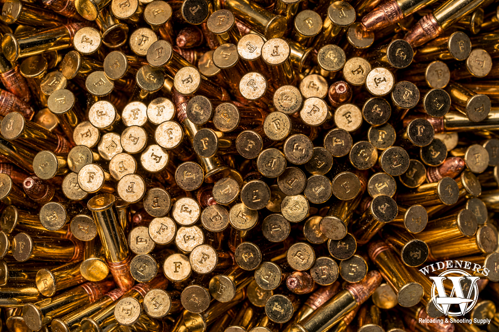 a macro photo of 22lr rimfire ammo