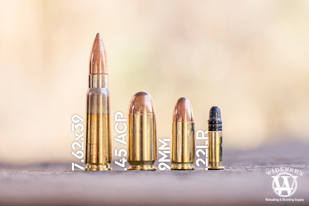 a photo comparing several bullet calibers