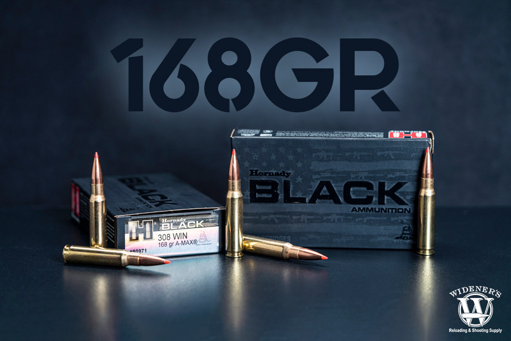 a photo of Hornady Black 308 168gr A-Max ammo