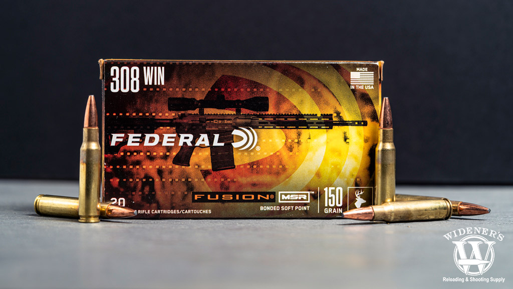 a photo of 150gr federal fusion MSR 308 ammo