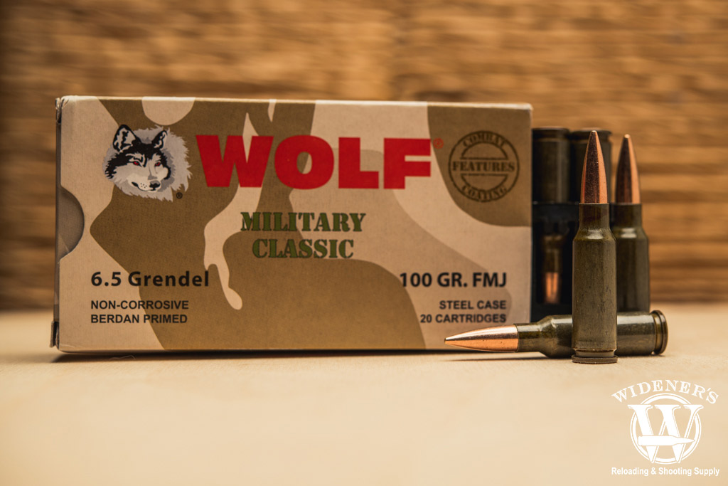 a photo of wolf best 6.5 grendel plinking ammo