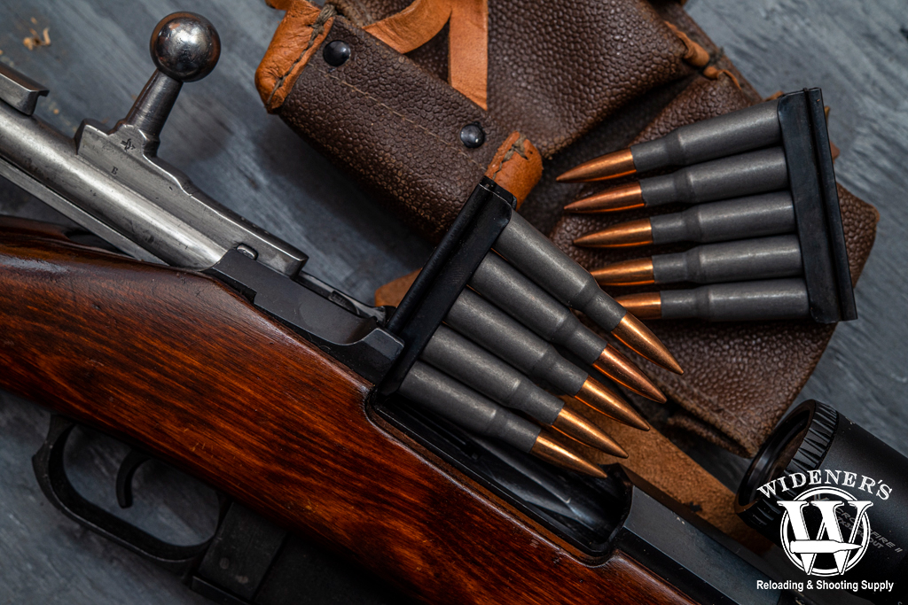 a photo of a mosin nagant rifle with 7.62x54r ammo