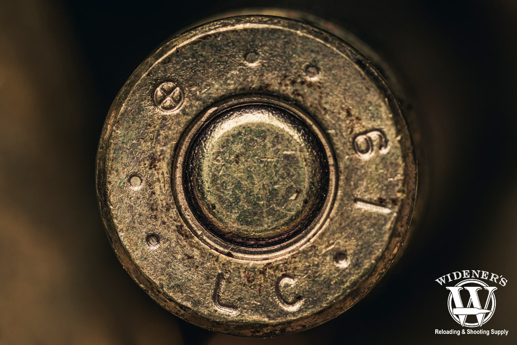 a macro photo of the lake city ammunition head stamp
