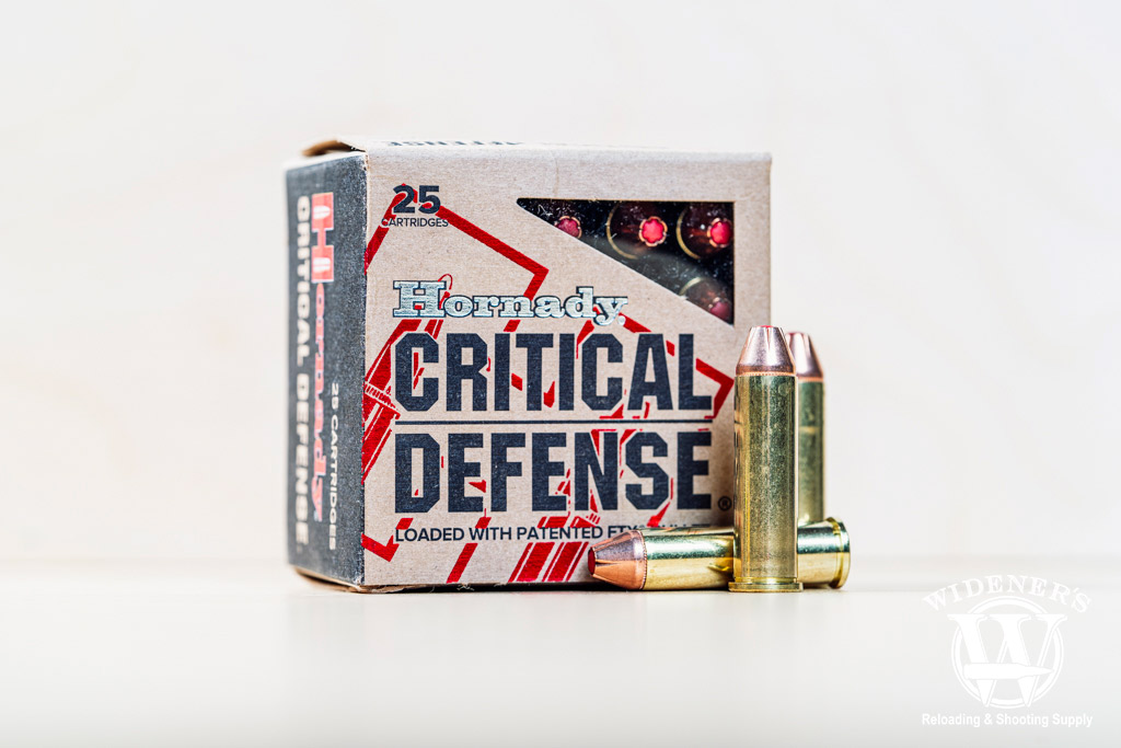 a photo of Hornady Critical Defense 125 Grain FTX 357 magnum ammo