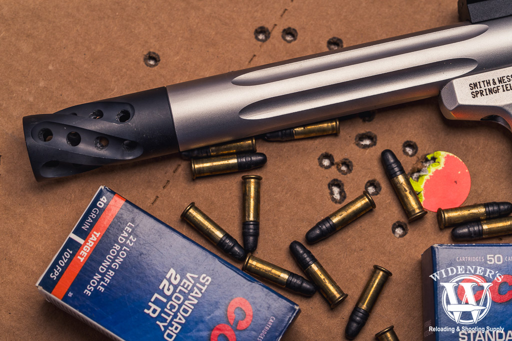 rimfire pistol with 22lr ammo a photo of a rimfire pistol with 22lr ammo