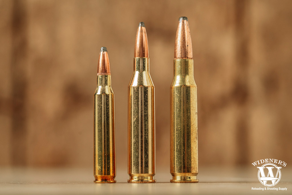 a photo comparing .243 Winchester VS .223 Remington VS .308 Winchester