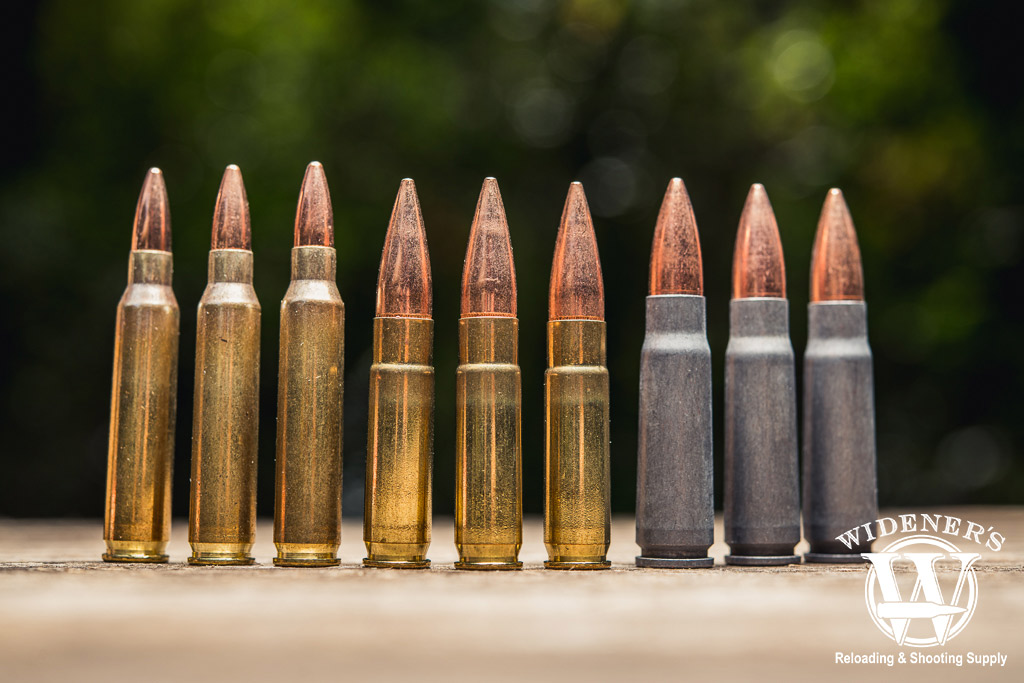 a photo comparing different centerfire cartridges