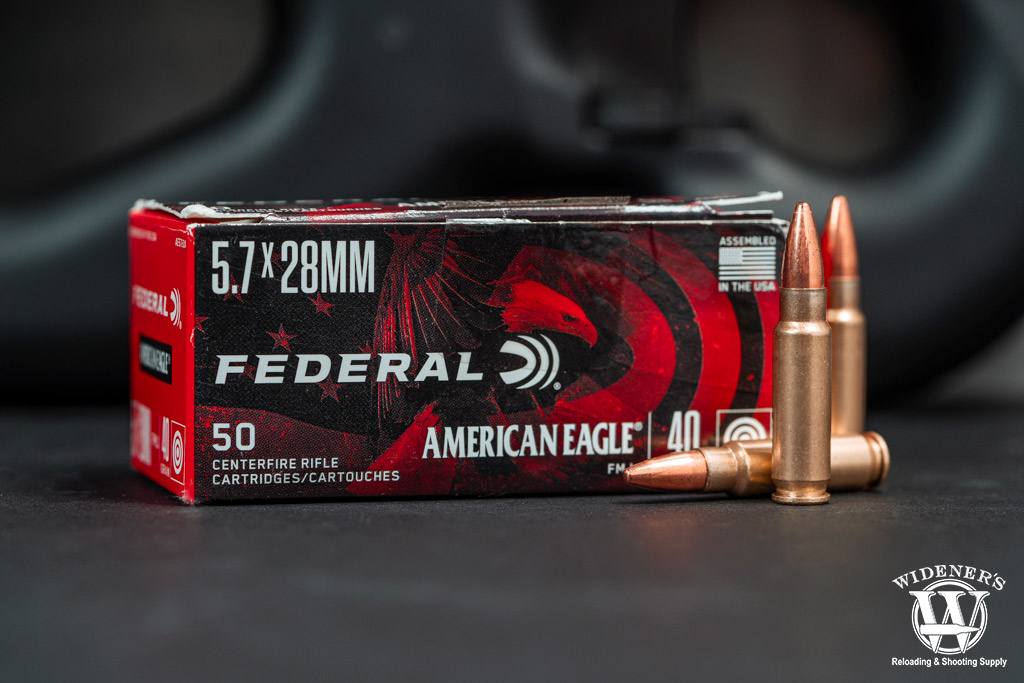 a photo of Federal American Eagle FMJ 40gr best 5.7x28 ammo