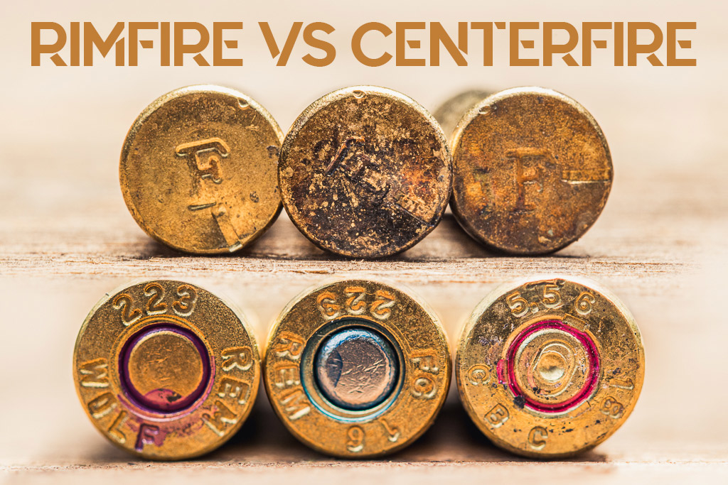 a photo of rimfire and centerfire ammunition