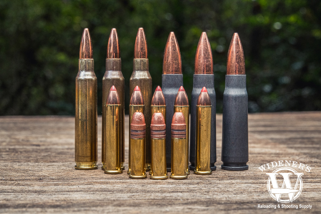 a family photo comparing rimfire vs centerfire ammunition