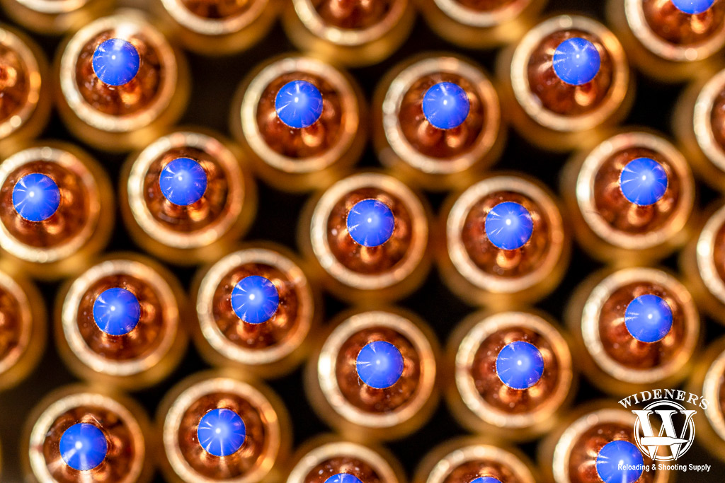a macro photo of blue tip ammo