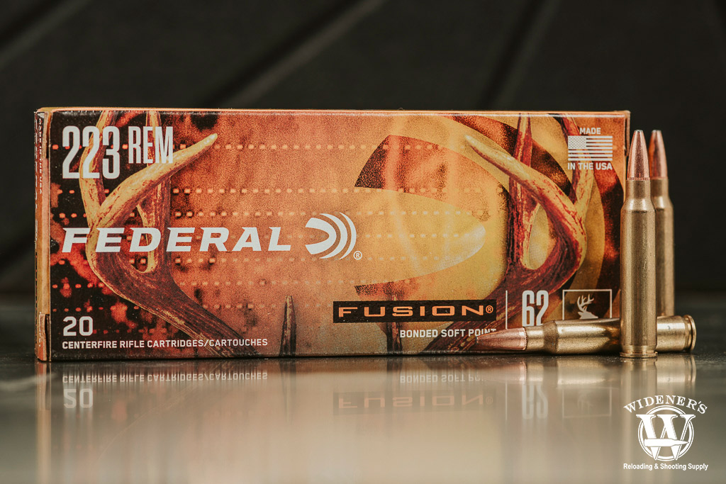 a photo of Federal Fusion 223 Rem Ammo 62 Grain SP