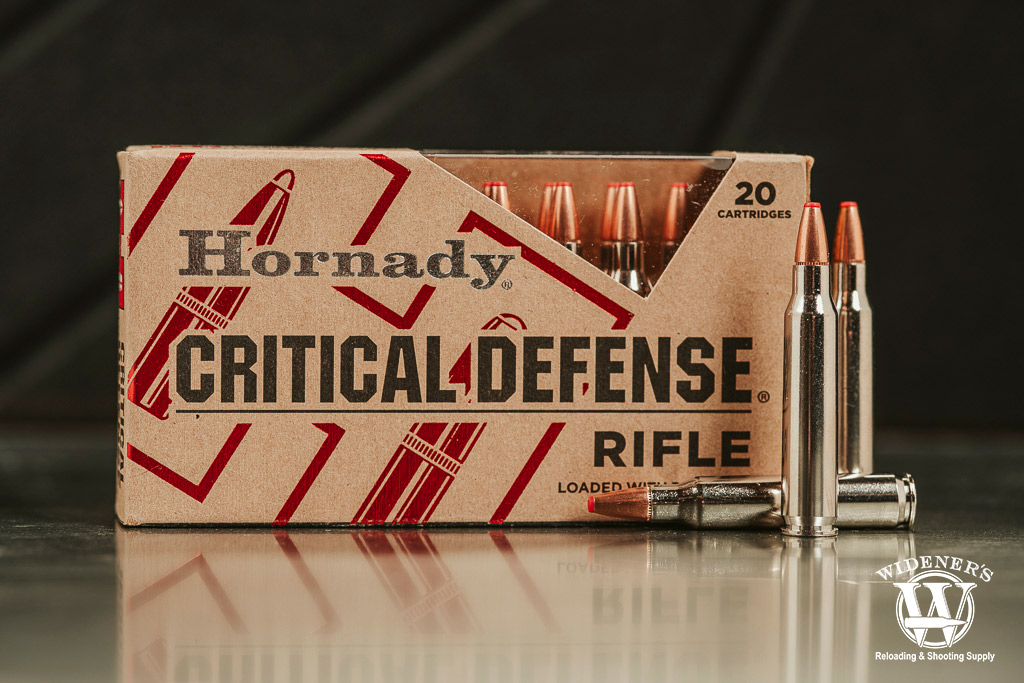 a photo of Hornady Critical Defense 223 Rem 55 Grain Hornady FTX