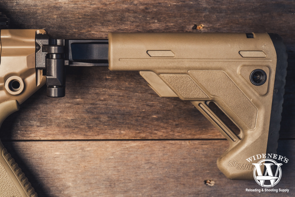 the folding stock of the MCX Virtus a photo of the folding stock of the MCX Virtus