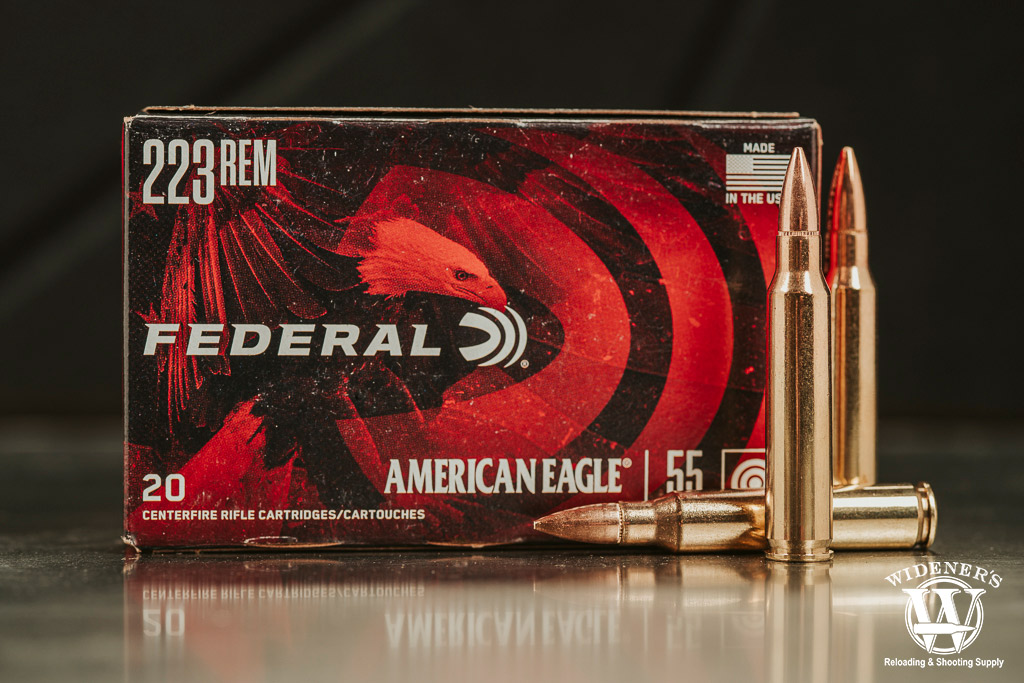 a photo of Federal American Eagle 223 Rem 55 Grain FMJ