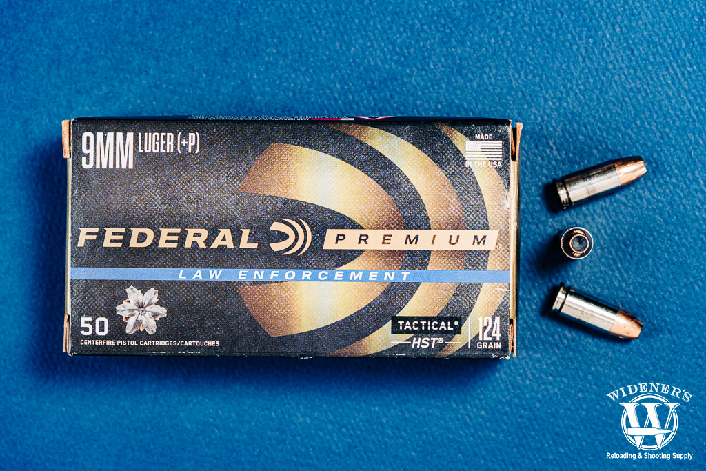 a photo of police ammo federal premium 9mm 124gr hst