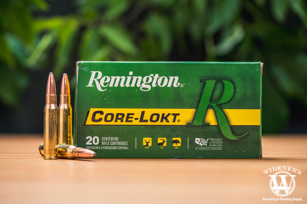 a photo of remington 308 core-lokt hunting ammo