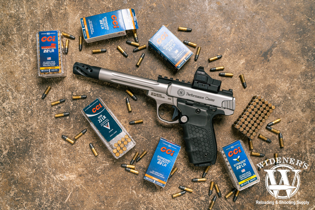a photo of a smith & wesson victory pistol with 22lr ammo