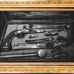 Engraving of dueling pistols