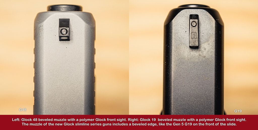 a photo comparison of glock pistol muzzles