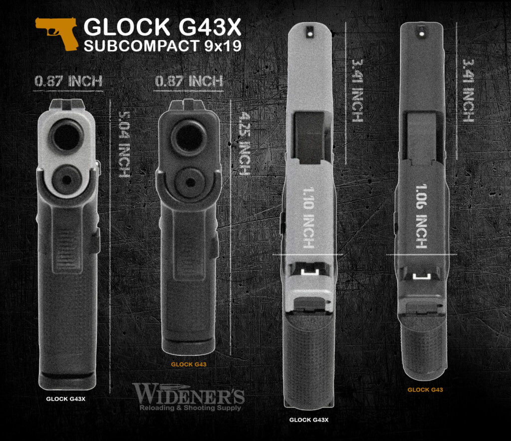 Glock 43 vs. Glock 43X width