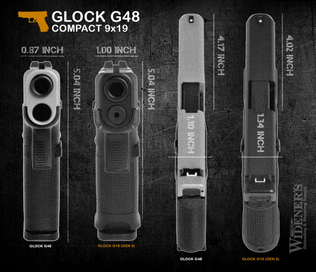 Glock 19 vs. Glock 48 width and dimensions