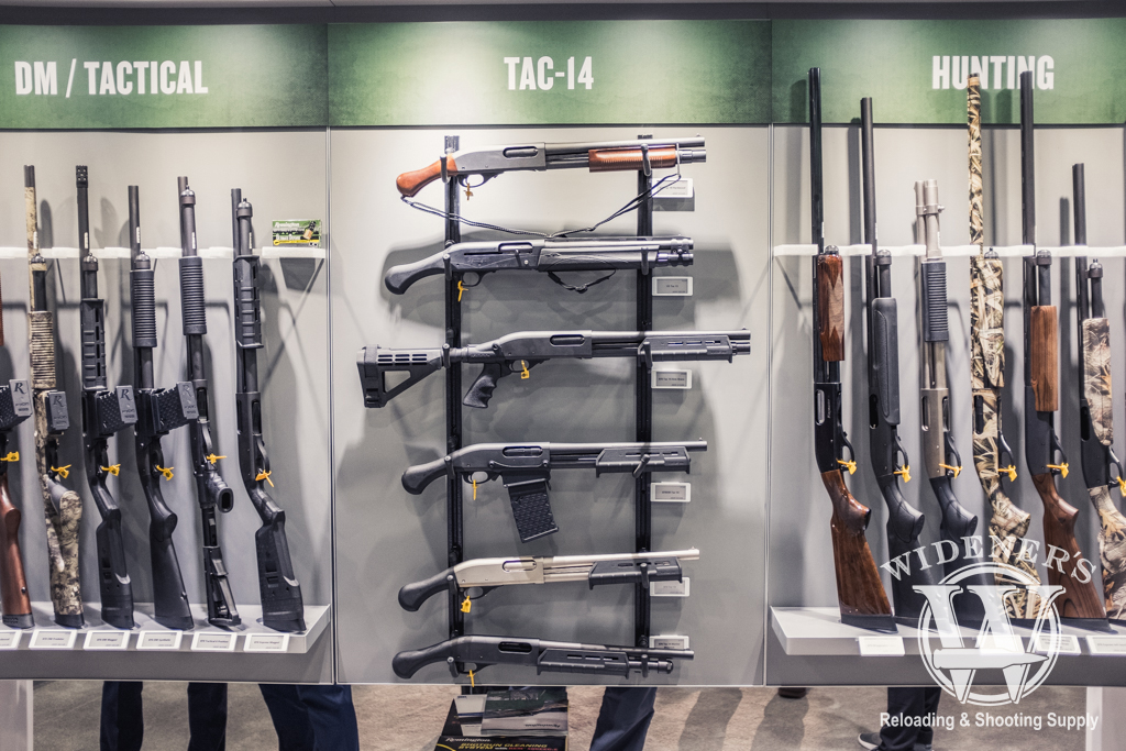 photo of The Remington 870 and Tac-14 shotgun lineup at SHOT Show 2019