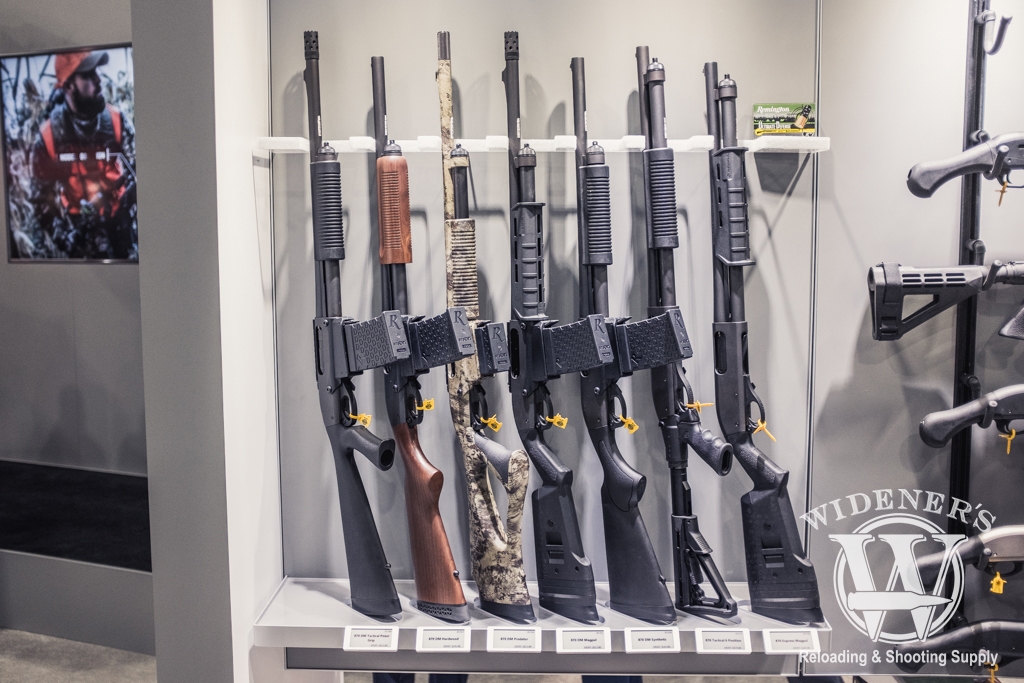 photo of the remington 870 shotgun lineup at shot show 2019