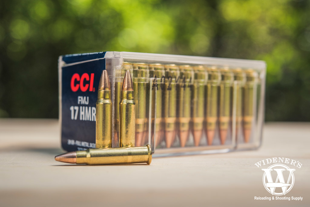 photo of CCI 17 HMR full metal jacket bullets outside