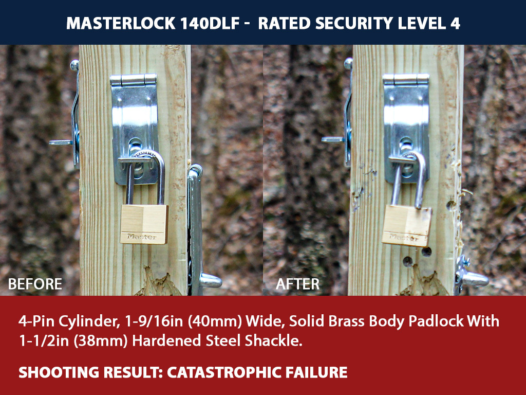 a photo of a Masterlock 140DLF padlock