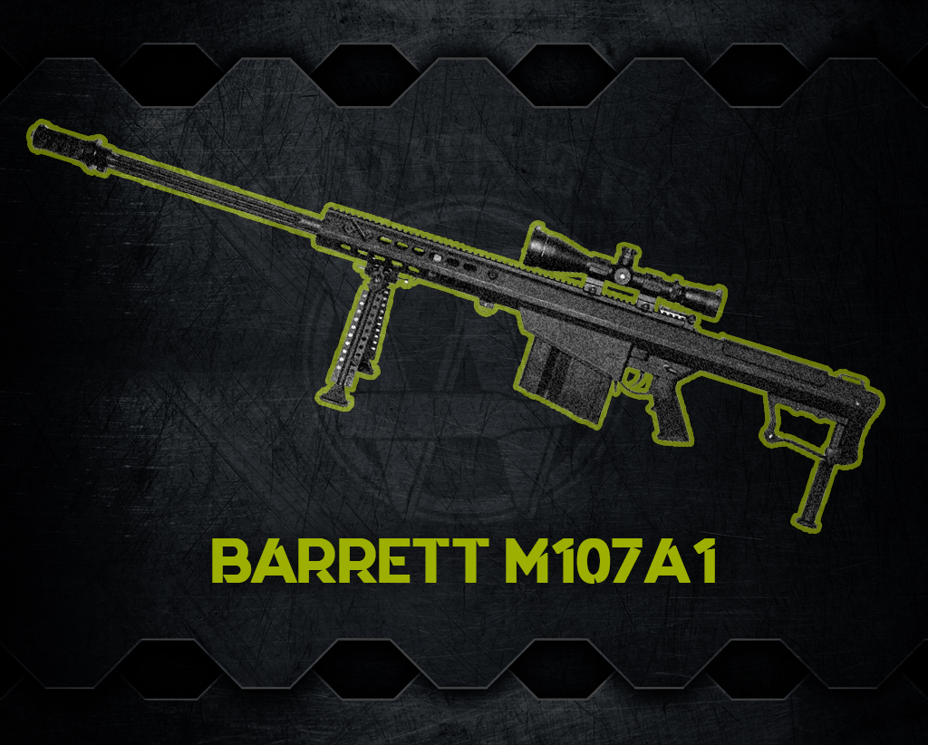a graphic of the Barrett M107A1 world's most powerful rifles