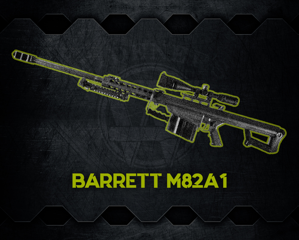 a graphic of the Barrett Model 82A1 sniper world's most powerful rifles