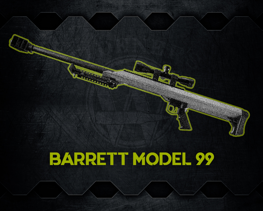 a graphic of the Barrett Model 99 anti material sniper rifle