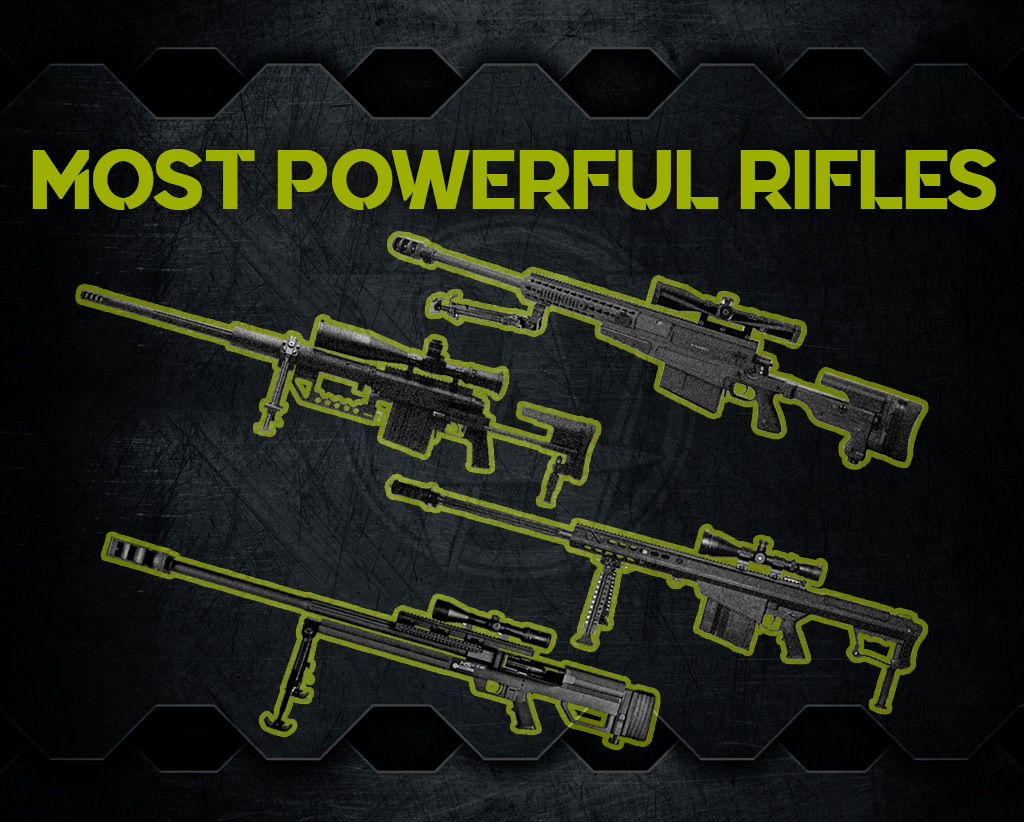 a graphic of the world's most powerful rifles
