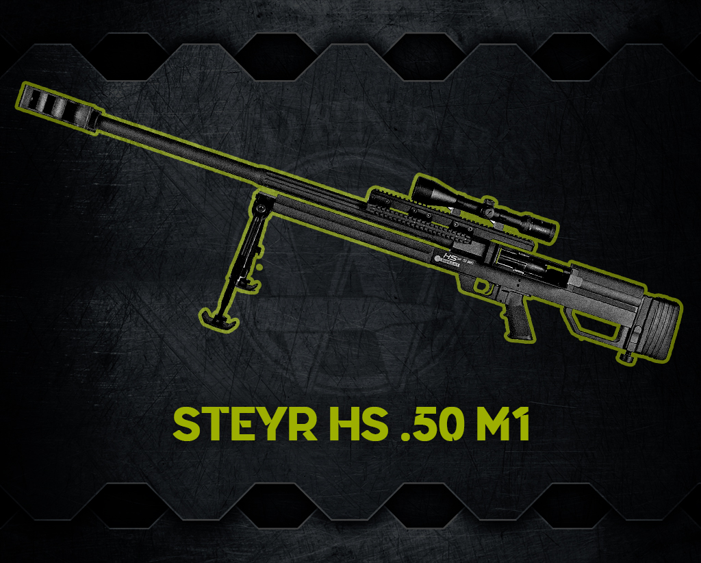 a graphic of the Steyr HS 50 M1 sniper rifle