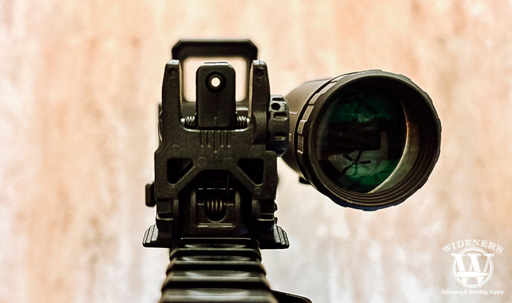 a photo of optics mounted on an ar-15 rifle