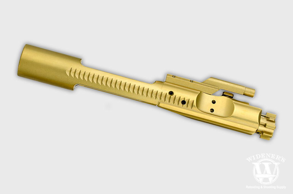 a photo of a bolt carrier group dipped in titanium nitride