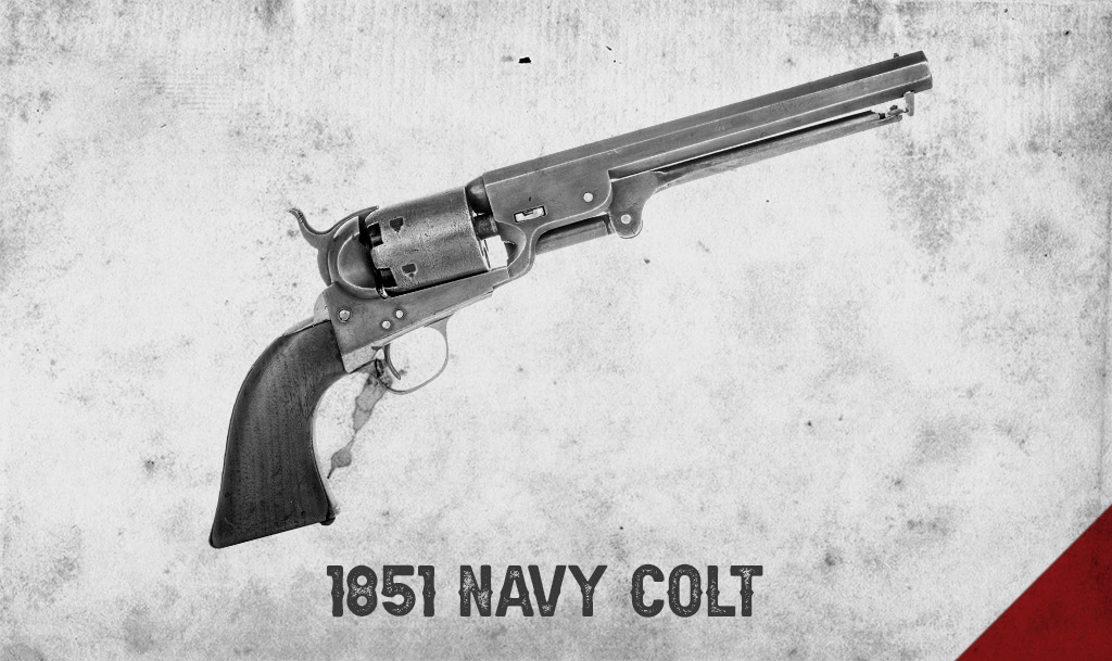 a photo of a 1851 navy colt revolver