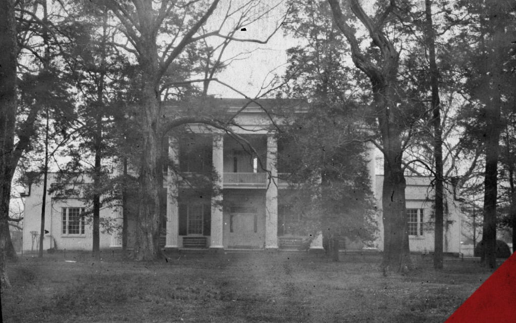 a historic photo of andrew jackson's hermitage home