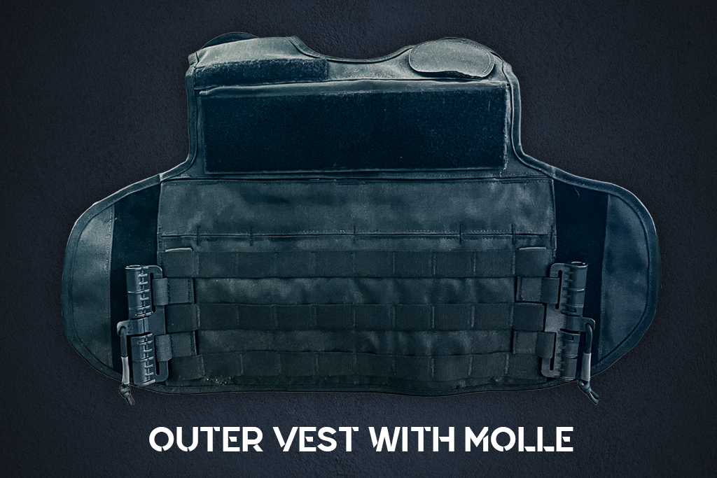 an outer vest with a molle panel