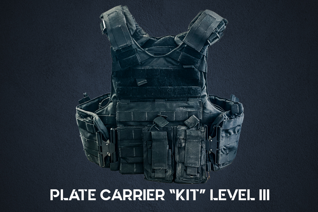 a photo of police body armor Level III plate carrier kit