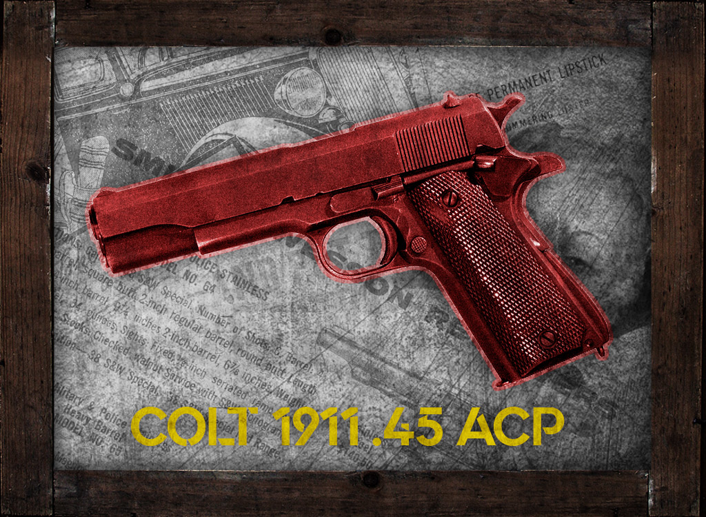 a photo of a colt 1911 45 acp pistol guns of bonnie and clyde